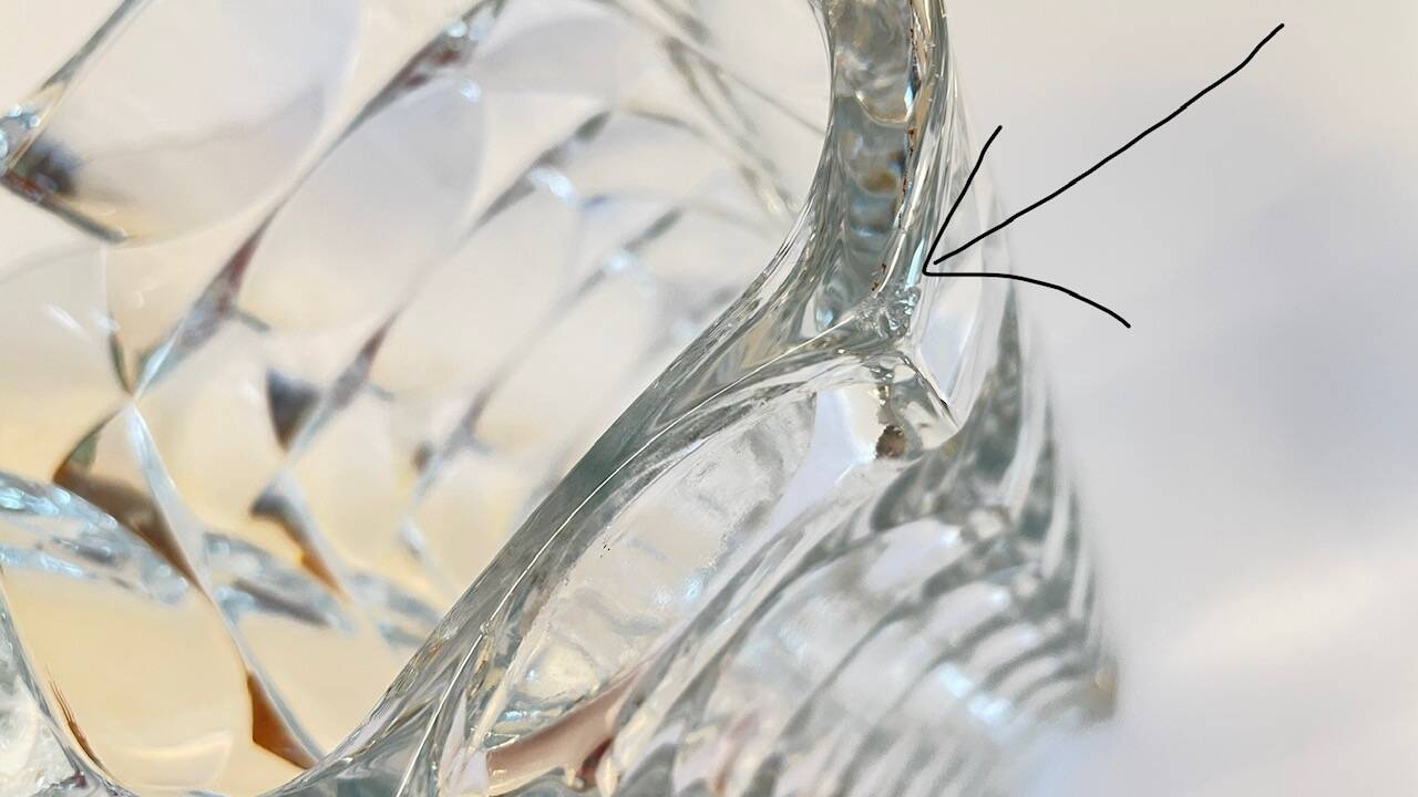 Geometric semi-crystal vase 1950s