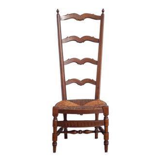 Wooden chair sitting straw, nurse chair, antique chair, interior decoration