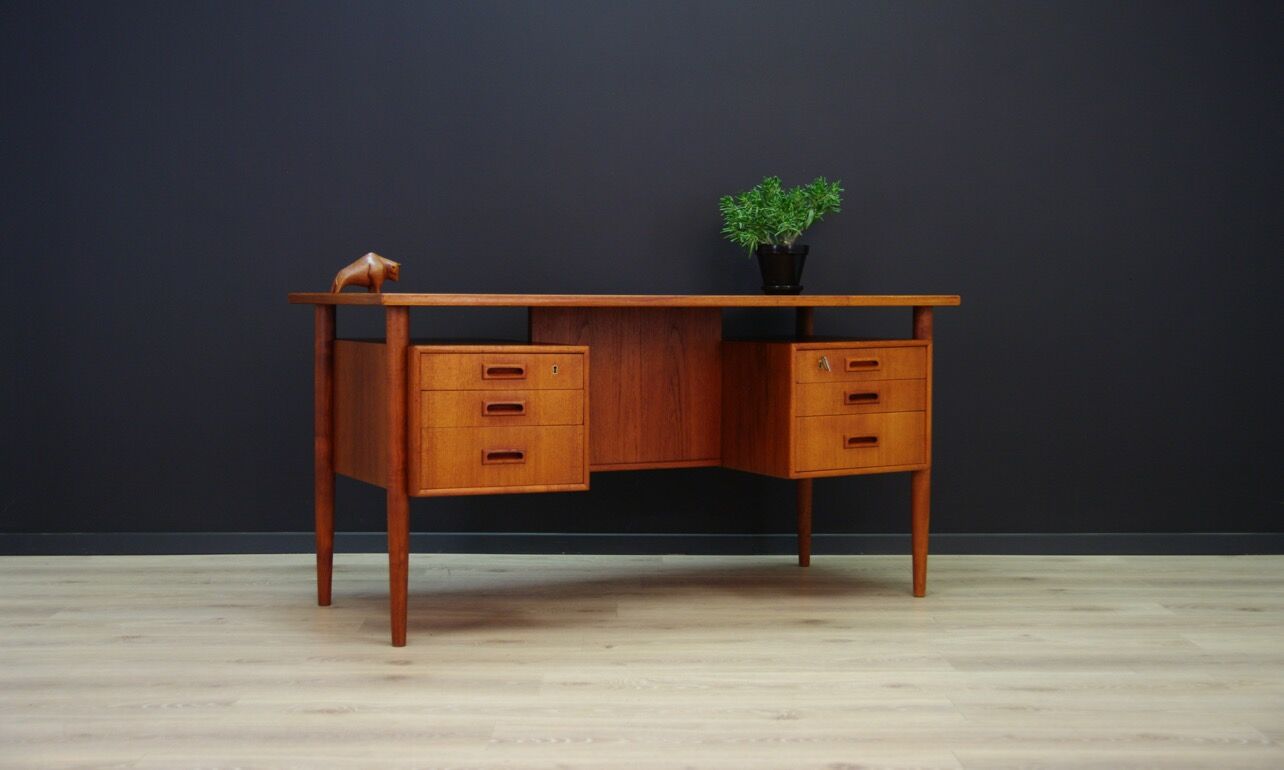 TEAK WRITING DESK DANISH DESIGN 60 70 RETRO