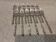 12 silver-plated metal cake forks with 4 prongs, Russian silversmith SFAM.