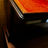 Mahogany and leather coffee table from the 19th century.