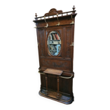 Old oak cloakroom or coat rack