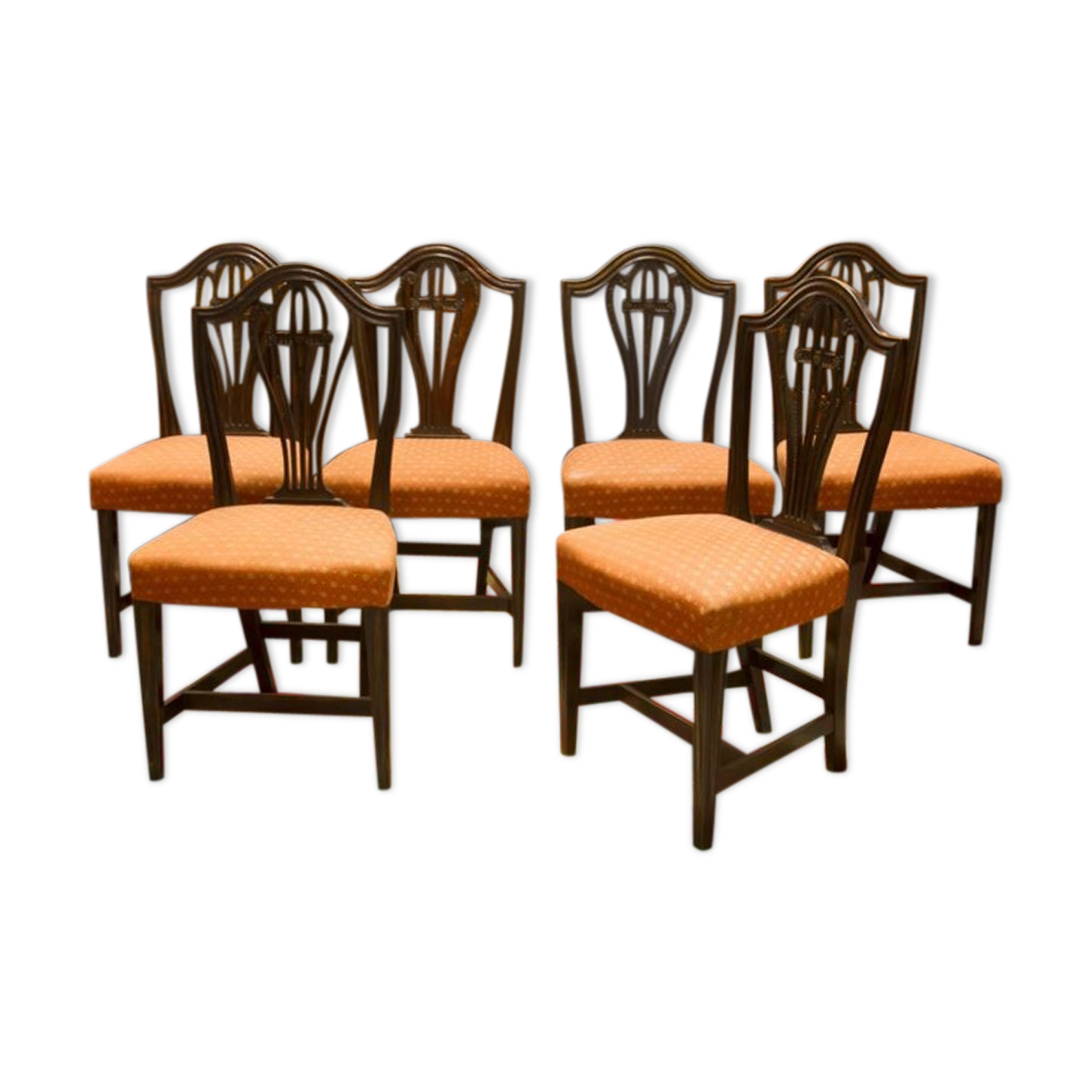 Lot of 6 george iii mahogany hepplewhite style chairs