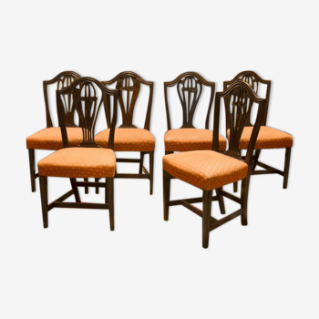 Lot of 6 george iii mahogany hepplewhite style chairs
