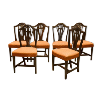 Lot of 6 george iii mahogany hepplewhite style chairs