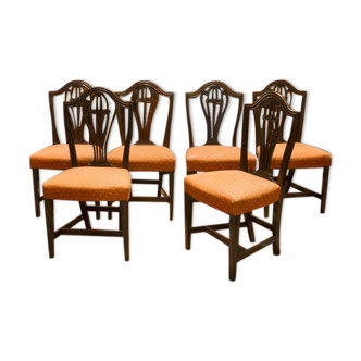 Lot de 6 chaises george iii en acajou style hepplewhite