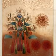 Tableau Georges Dussau (1947) engraving 6/99 embossed paper extreme imaginary