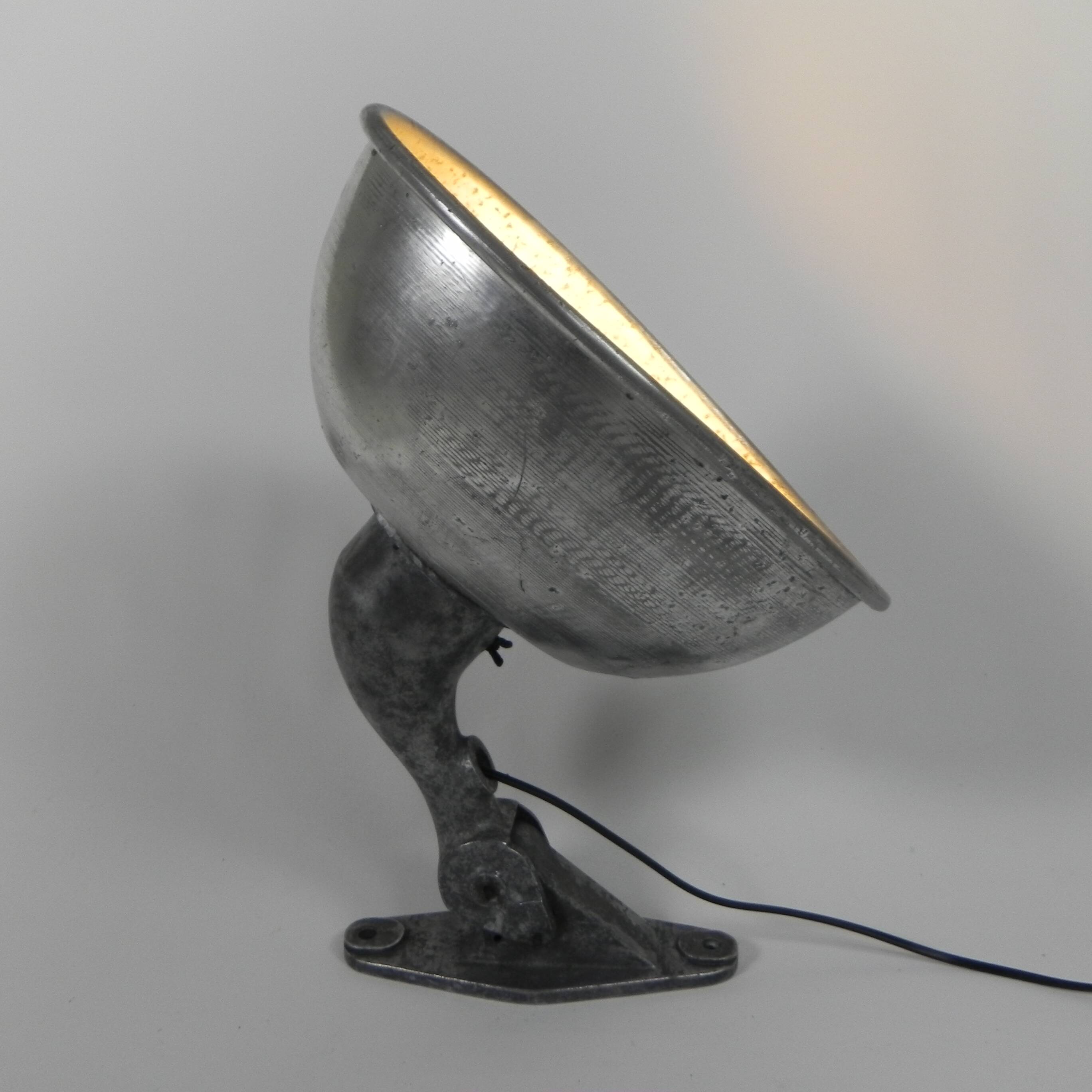 Industrial aluminum street lamp, wall lamp, 1950s