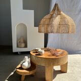 Quadripod coffee table in solid wood monoxyl natural color (dark)