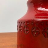 Italian red ceramic vase from the mid-century by Aldo Londi for Bitossi, 1960s.