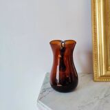 Amber blown glass pitcher