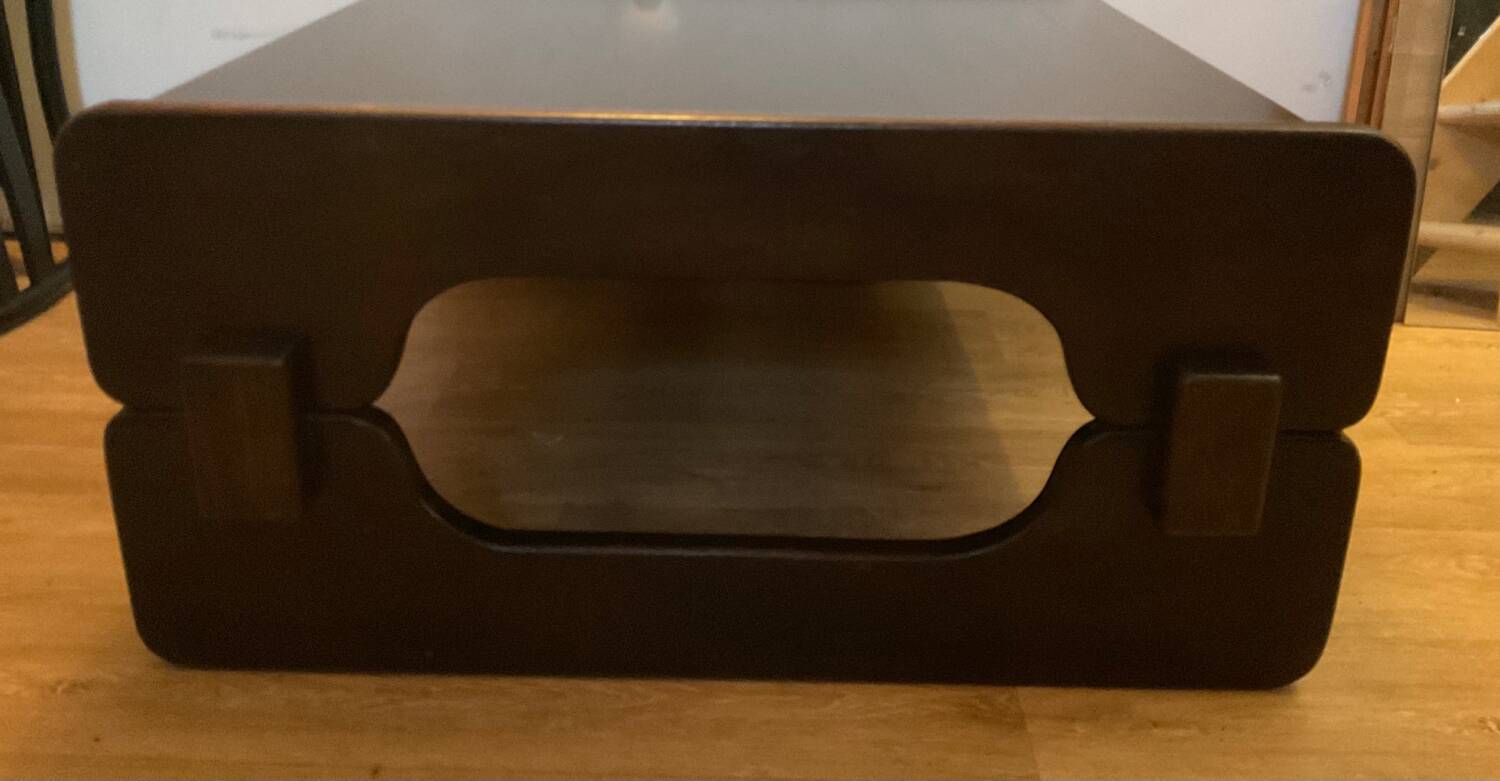 Scandinavian coffee table in brown wood from the 60s and 70s