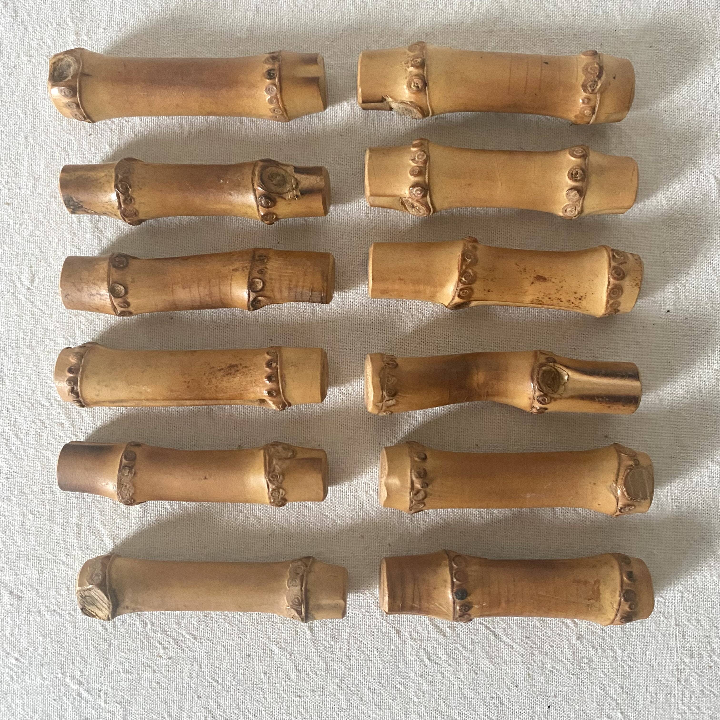 Vintage bamboo wooden knife holder