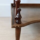 Vintage corner shelf on legs 5 levels turned wood