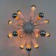 Rare lampe de sol blanche de style mid-century Sputnik - Atom, vers les années 1980.