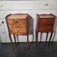 Pair of Louis XV style bedside tables in cherry wood.