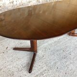Expandable Scandinavian rosewood dining table by CJ Rosengaarden, circa 60's