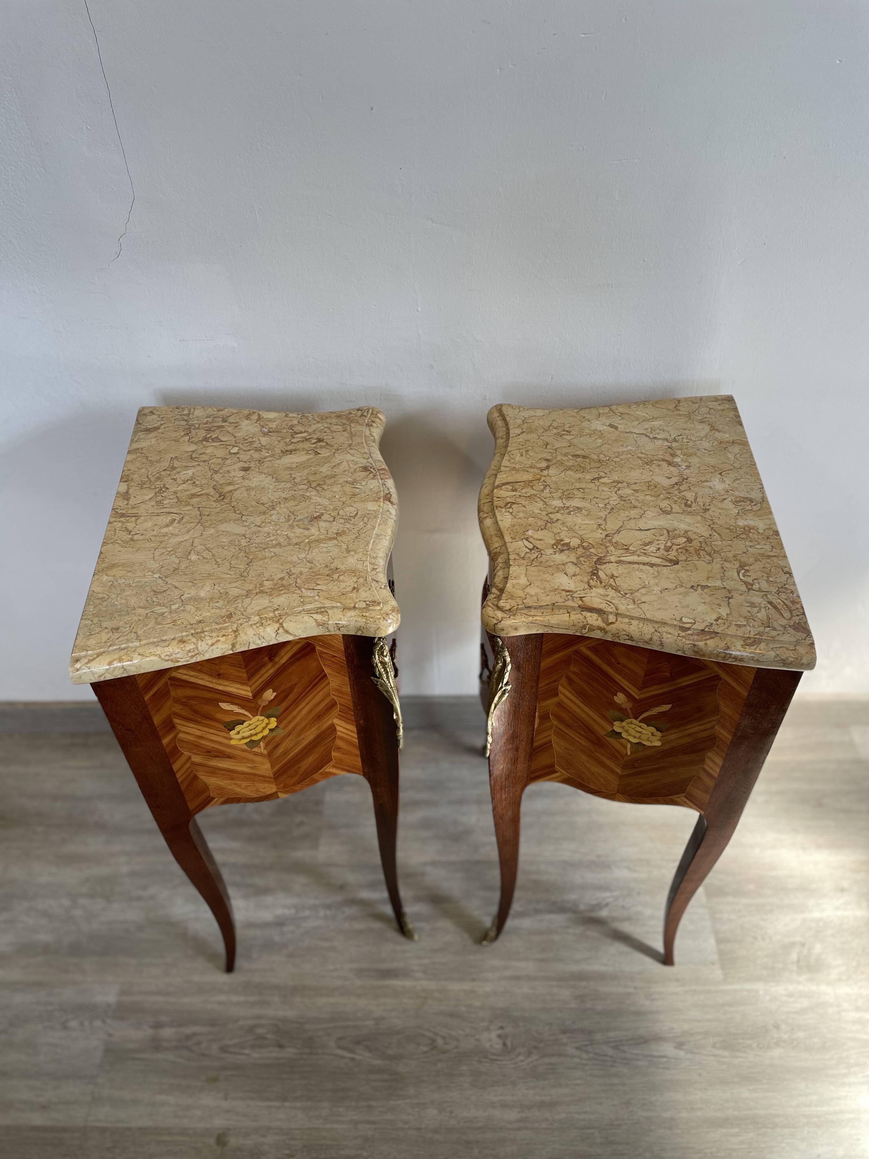 Louis XV style bedside tables