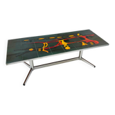 Mid-century coffee table with ceramic top by Adri Belgium.