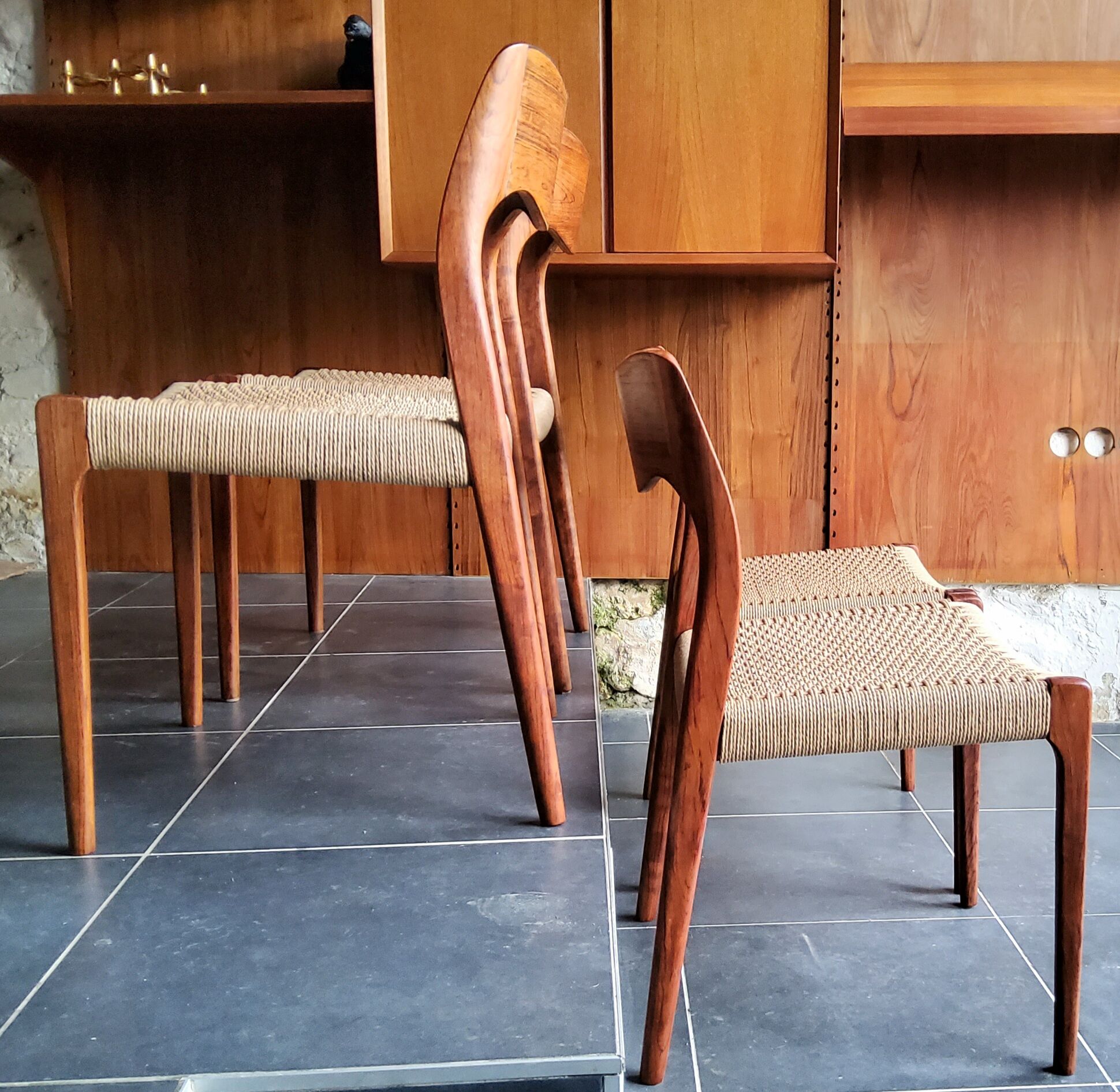 4 rosewood chairs by Niels Otto Møller model 71, Denmark 1950
