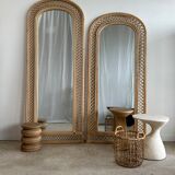 Rattan foot mirror with braces H:2m