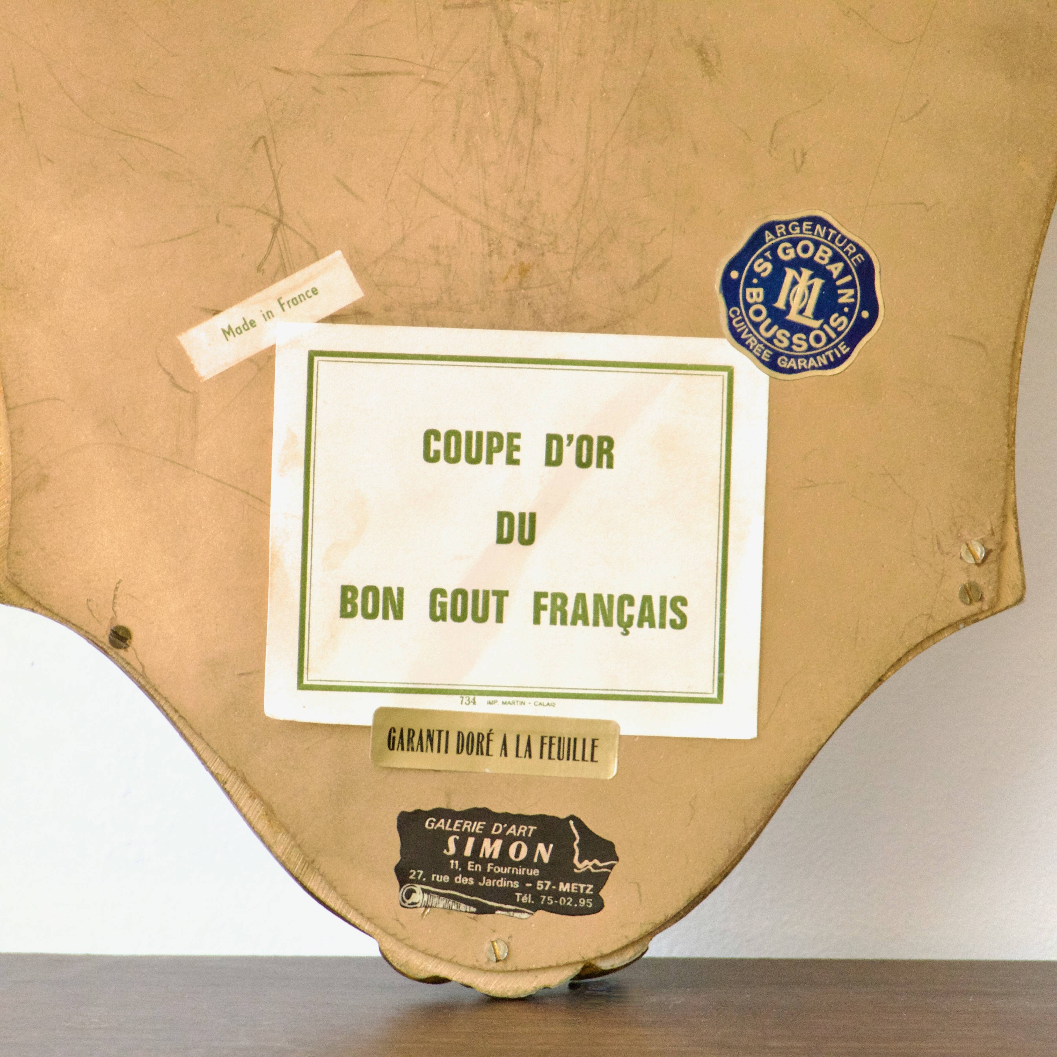 Baroque gold leaf gilded shell mirror