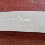 REX - Lot of 4 table knives model Chinon with silver-plated metal contour.