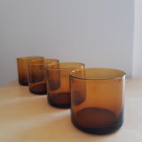 Set of 4 vintage amber whiskey glasses
