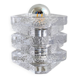 Lampe de table Glass Peill & Putzler, lampe en verre glacé allemand