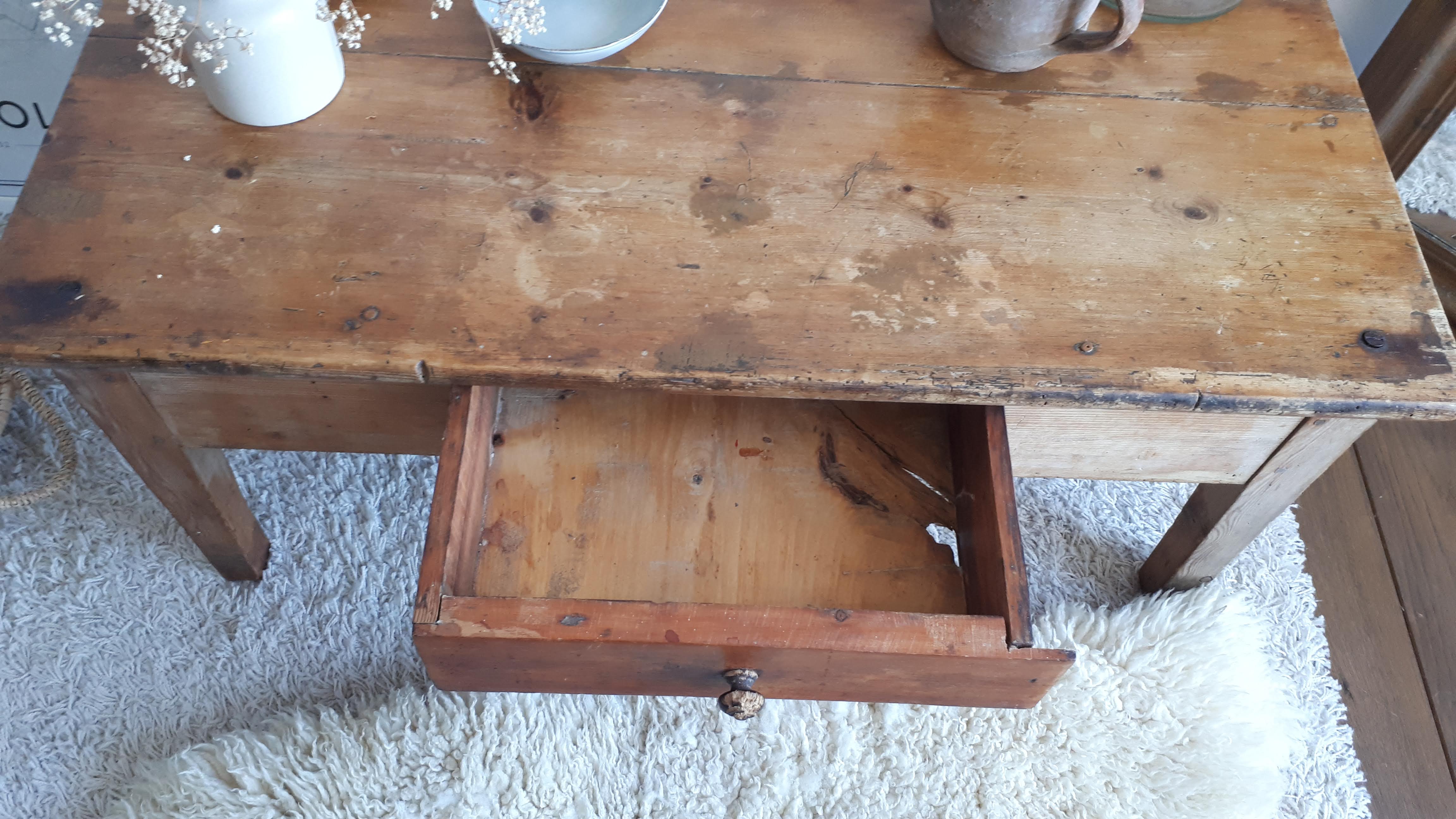 Old-spirited coffee table farm table
