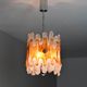 Murano Chandelier Amber and Clear Lava Mazzega Italian Mid Century 60s