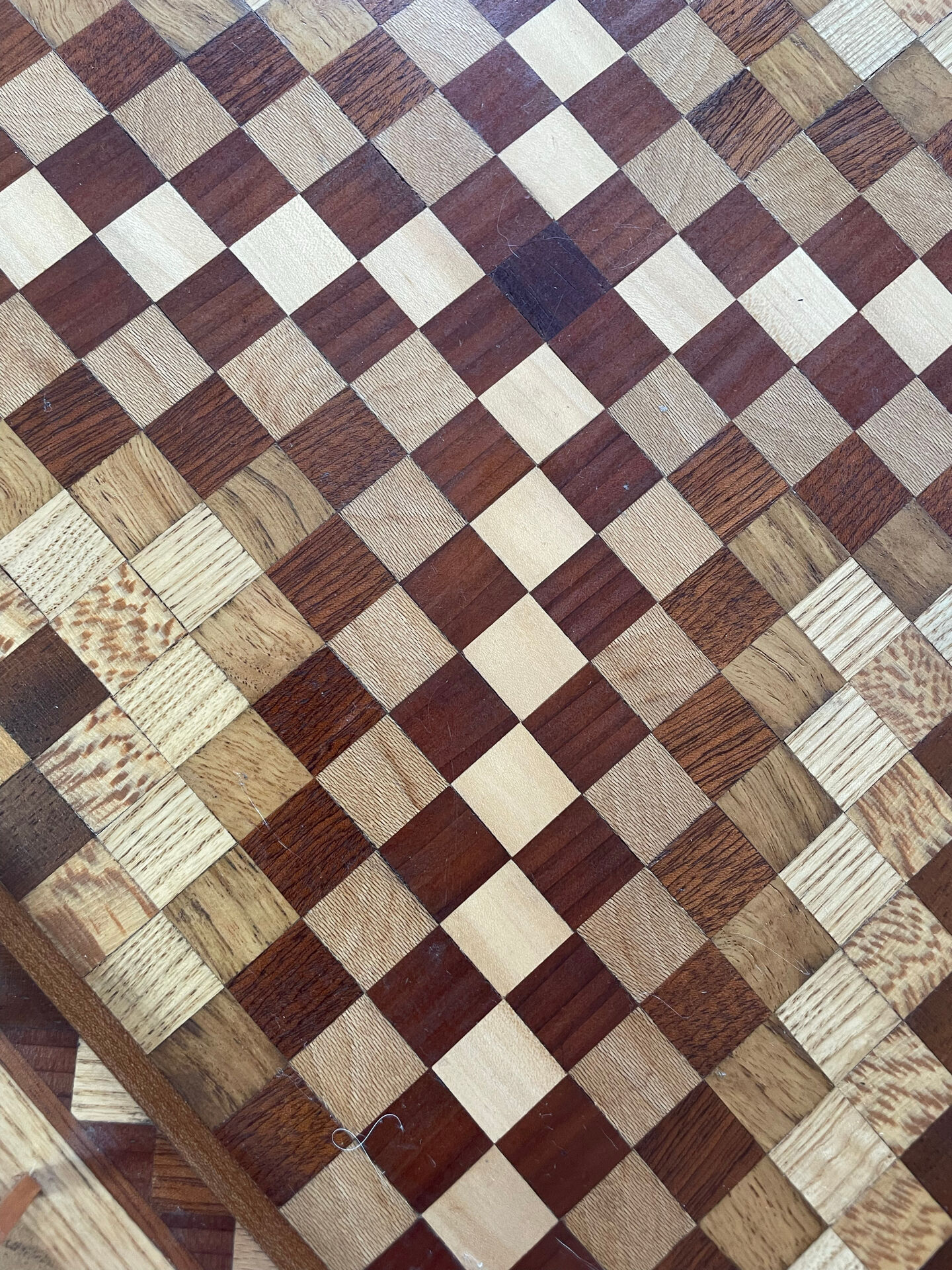 Large service tray in wood marquetry
