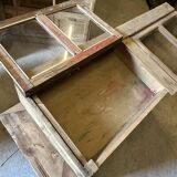 Showcase for boutique furniture, inclined boxes for presentation of collections on low sideboard