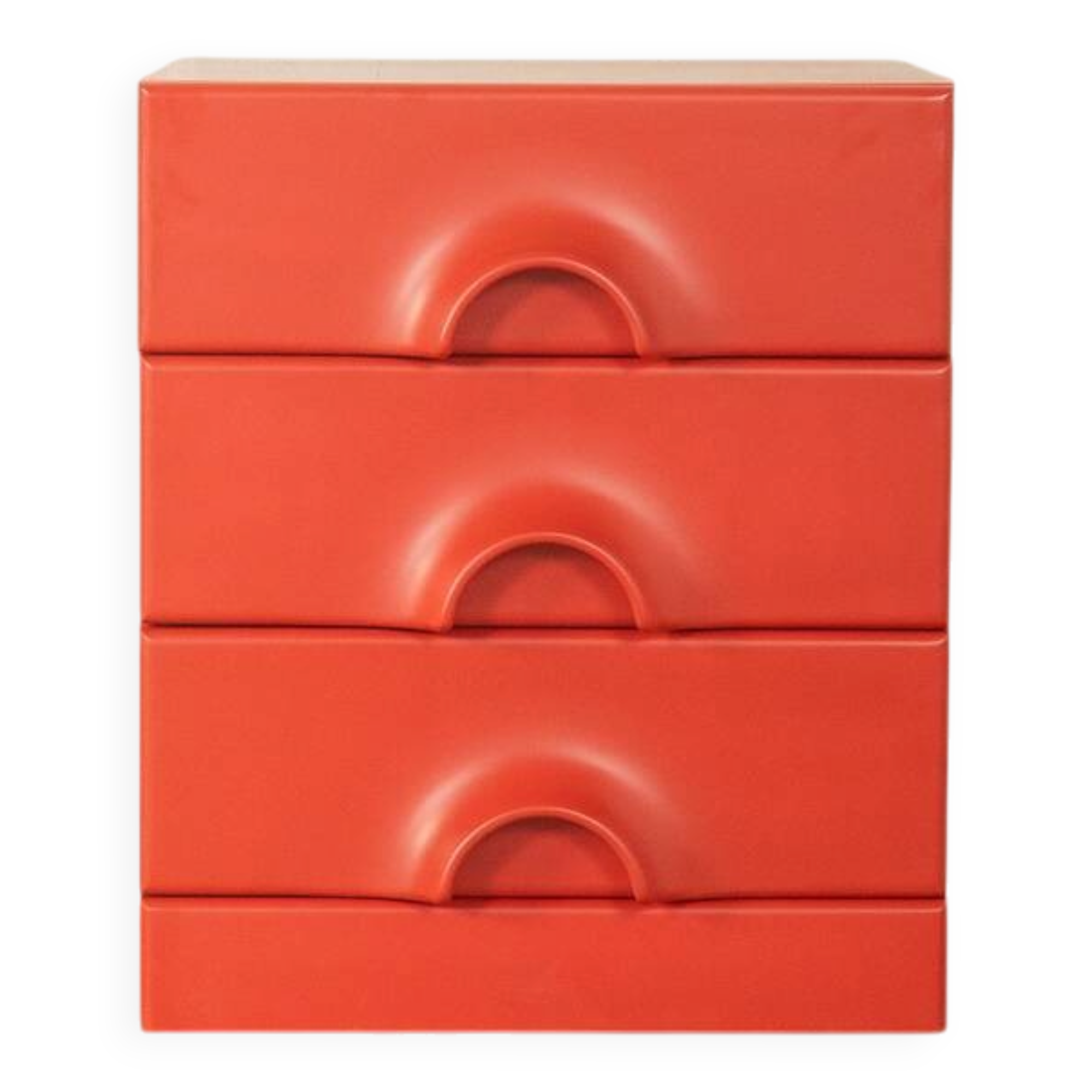 Red chest of drawers by Schönbuch in characteristic Space Age design from the 1970s