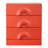 Red chest of drawers by Schönbuch in characteristic Space Age design from the 1970s