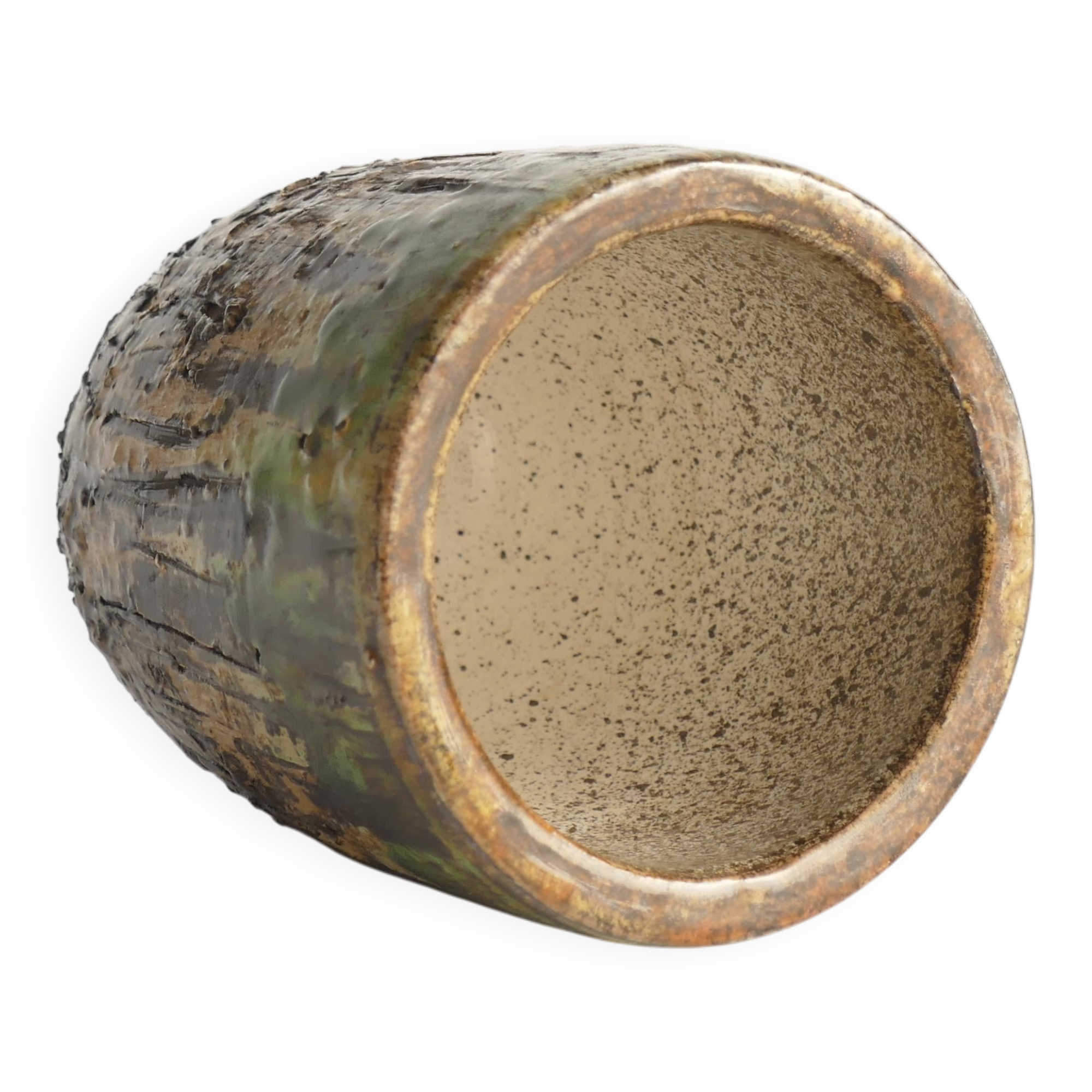 Unique Scandinavian Modern Brutalist Stoneware Vase by Tilgmans, Sweden 1960s