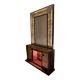 Luigi Brusotti Mid-Century Modern Italian Bar Cabinet with Decorated Mirror