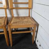 4 straw chairs from the 1950s