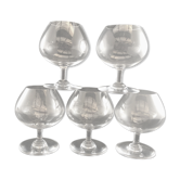 5 verres à cognac Baccarat signé