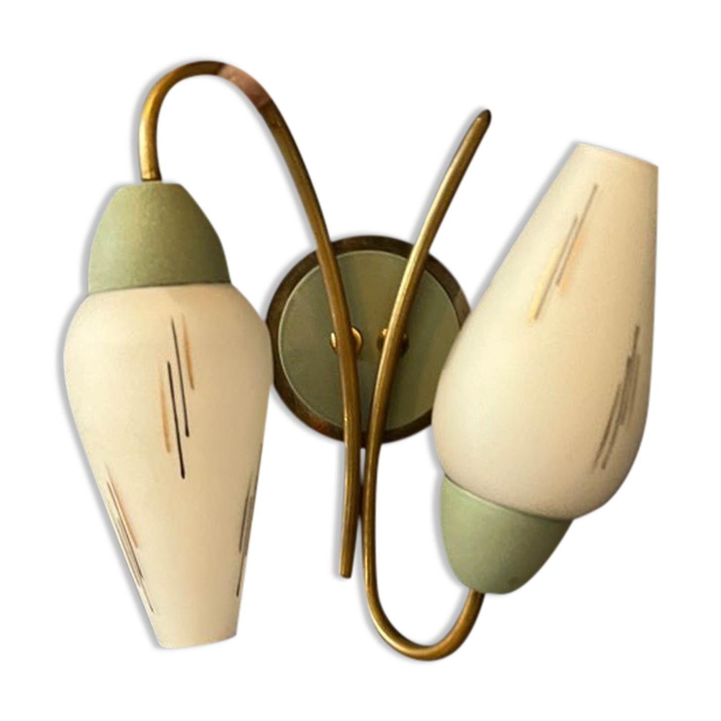 Mid-century opaline glass wall lamp