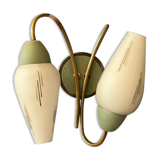 Mid-century opaline glass wall lamp