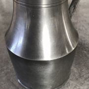 Antique pitcher with shoulder in fine punched tin finish pcorn