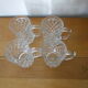 Lot 4 mugs molded glass deco transparent diamond