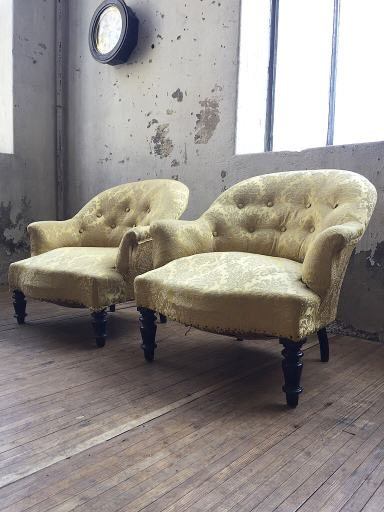 Yellow Napoleon Toad armchairs