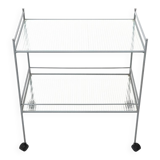 1980s metal and glass serving trolley