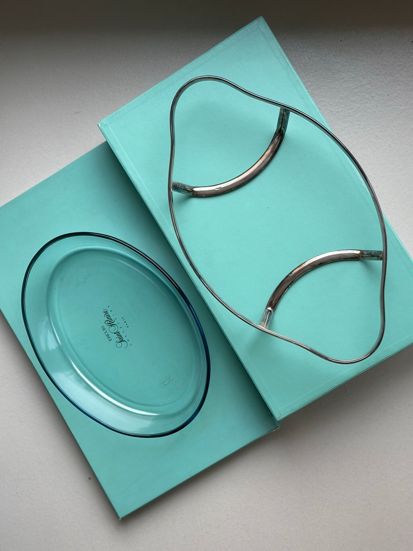 Presentation plate Saint-Hilaire Ercuis – glass and silver-plated metal