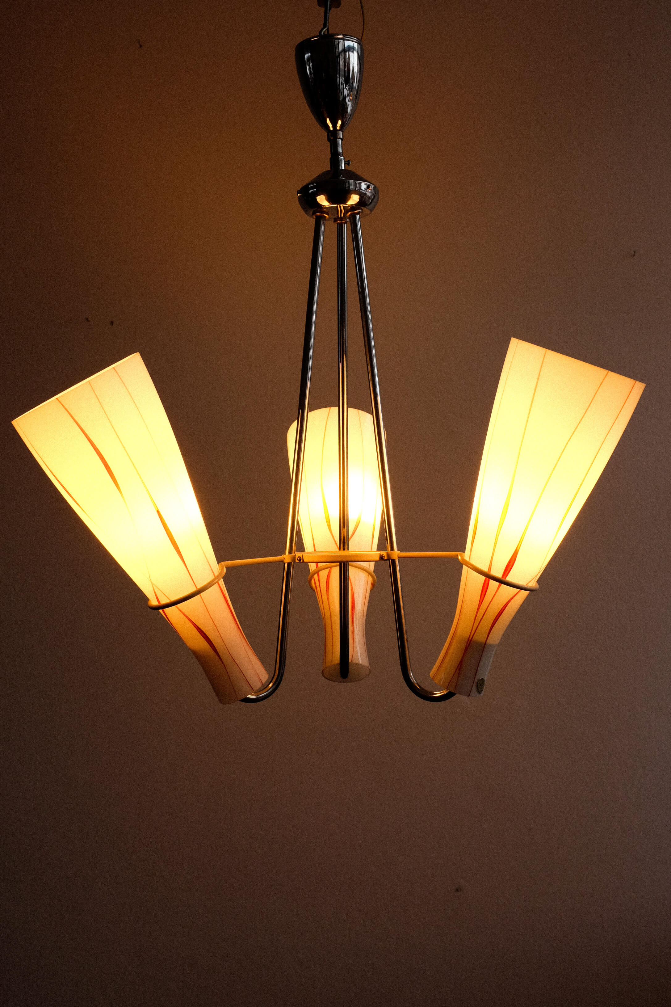 Lustre vintage de Zukov Tchécoslovaquie, années 1950