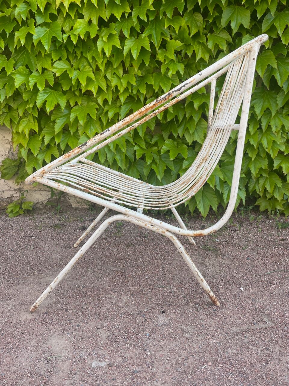 Pair of wrought iron armchairs year 60