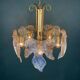 Murano Ice glass ceiling light, Italy, 1970s