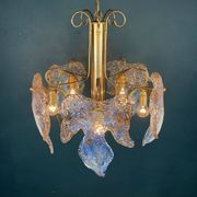 Murano Ice glass ceiling light, Italy, 1970s